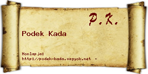 Podek Kada névjegykártya